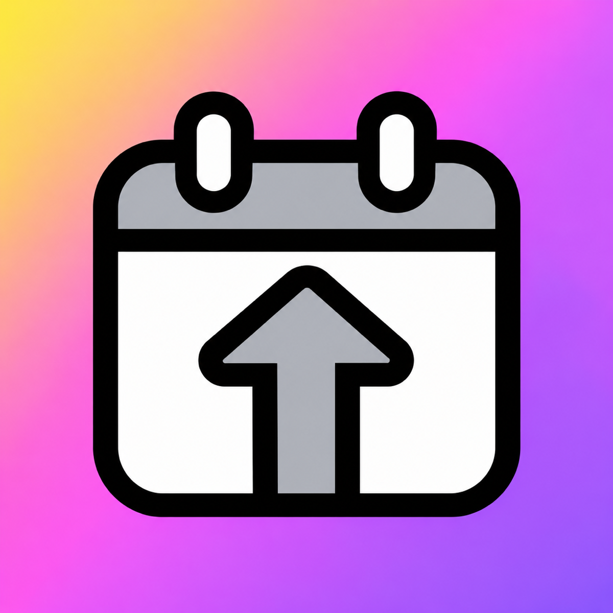 BookUp app icon: a calendar with an upward arrow